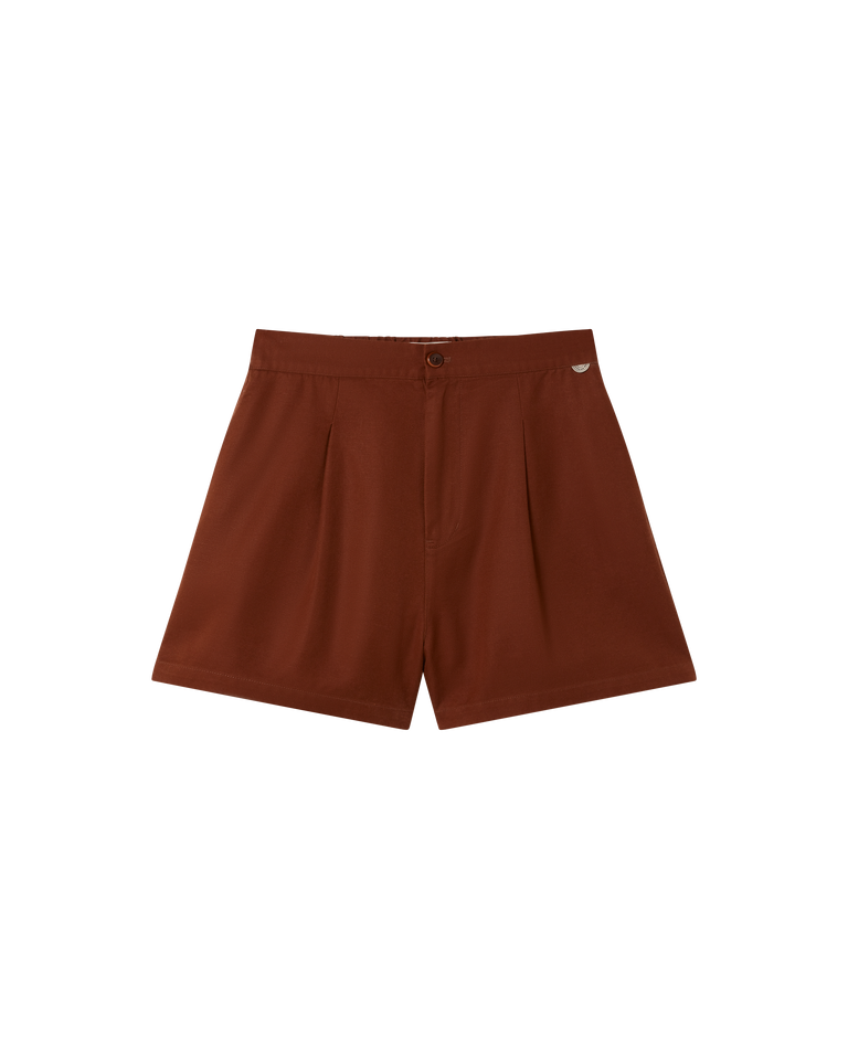 Short marrón hemp Narciso sostenible  - silueta