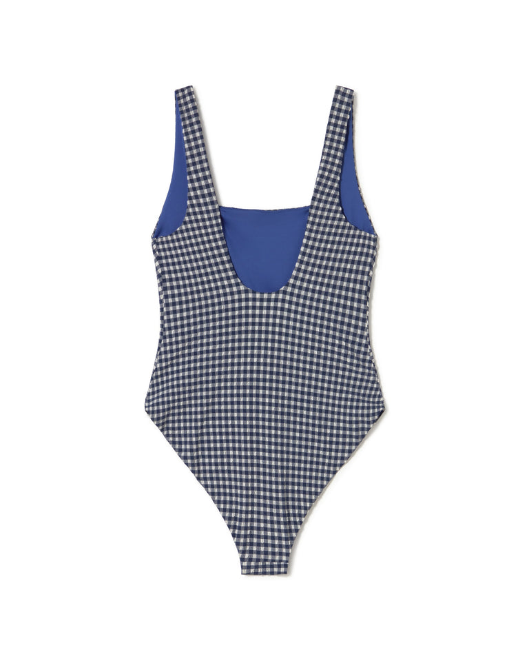 Bañador una pieza navy Amalfi sostenible- silueta 3