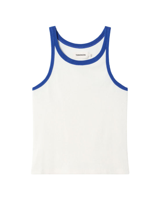 Top blanco contraste Harriet sostenible  - silueta