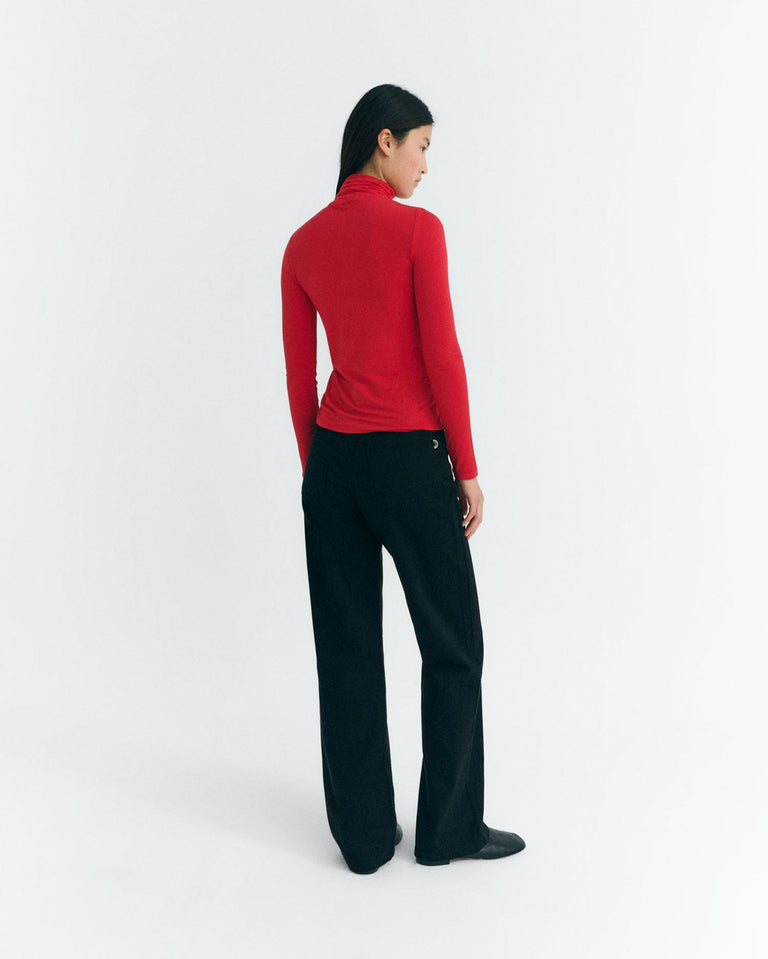 Top cuello alto rojo cashmere Noe sostenible - 4