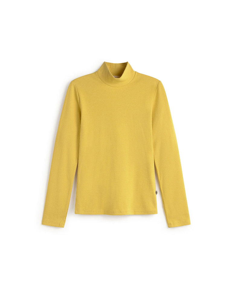 Top cuello alto amarillo hemp Aine sostenible silueta - 1