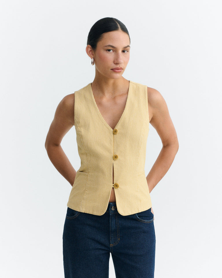 Chaleco rayas amarillo Alisa sostenible - 2
