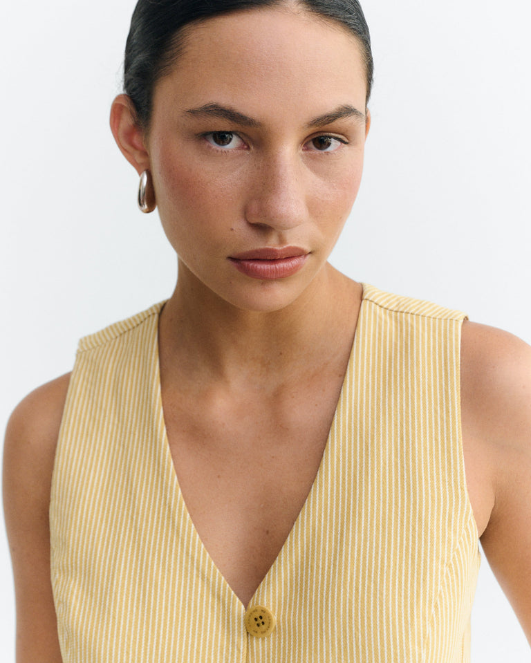 Chaleco rayas amarillo Alisa sostenible - 3