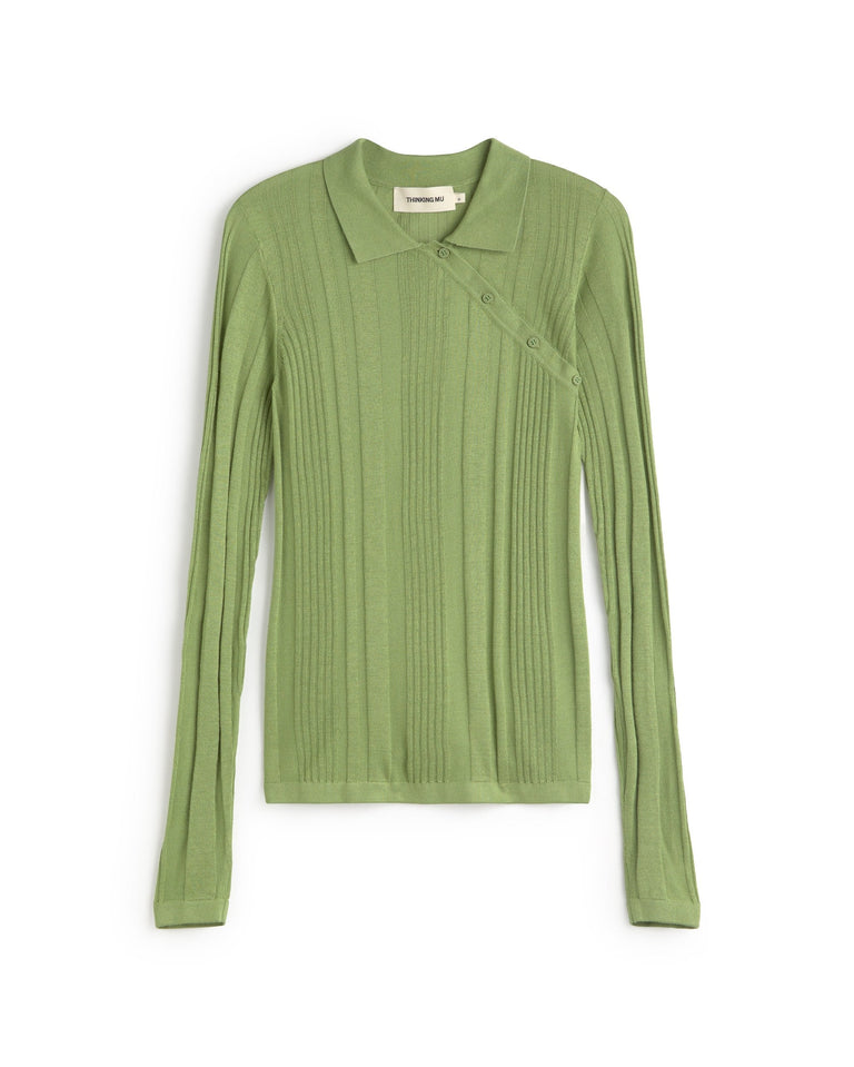 Top punto verde cashmere Dante sostenible silueta - 1