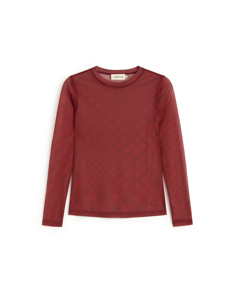 Top rojo transparente Tere sostenible silueta - 1