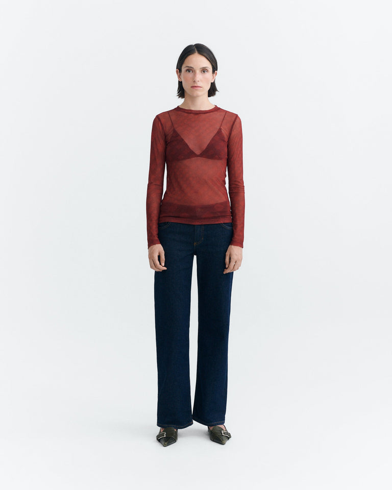 Top rojo transparente Tere sostenible - 1