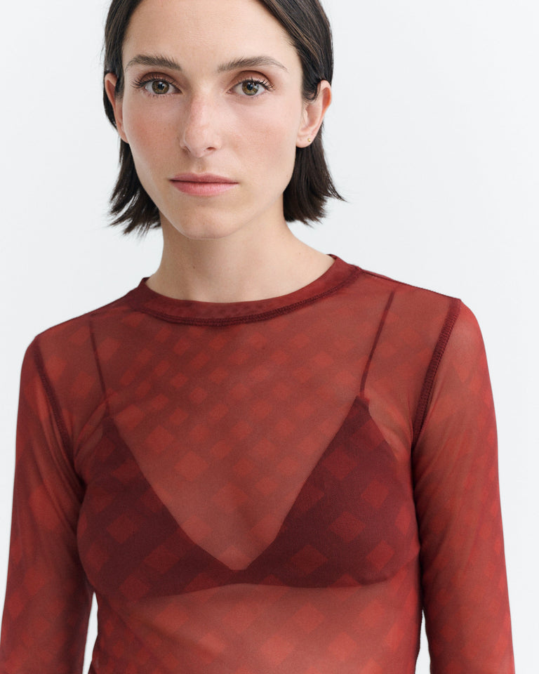 Top rojo transparente Tere sostenible - 3