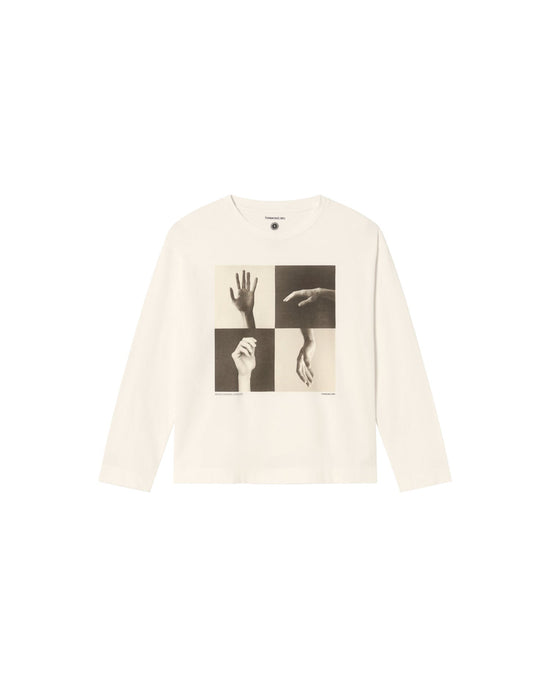 Camiseta blanca hands Emily sostenible - silueta 1