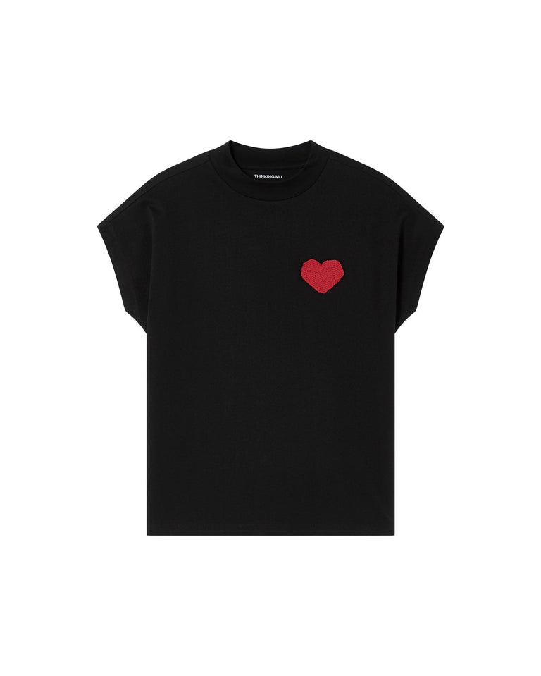 Camiseta negra heart Volta sostenible-silueta-1