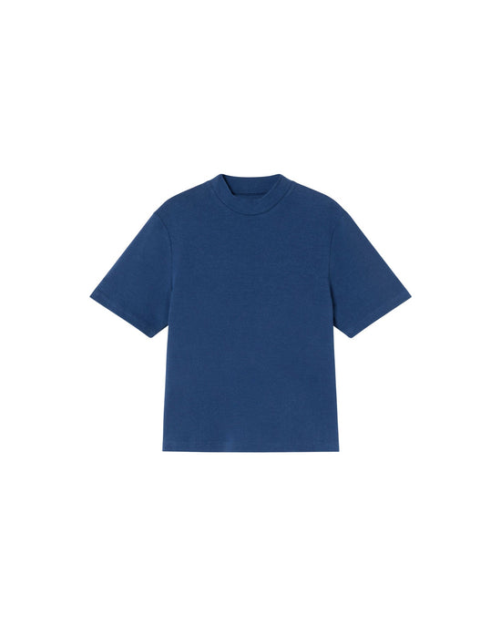 Camiseta gruesa azul oscuro hemp Aidin sostenible - silueta 1