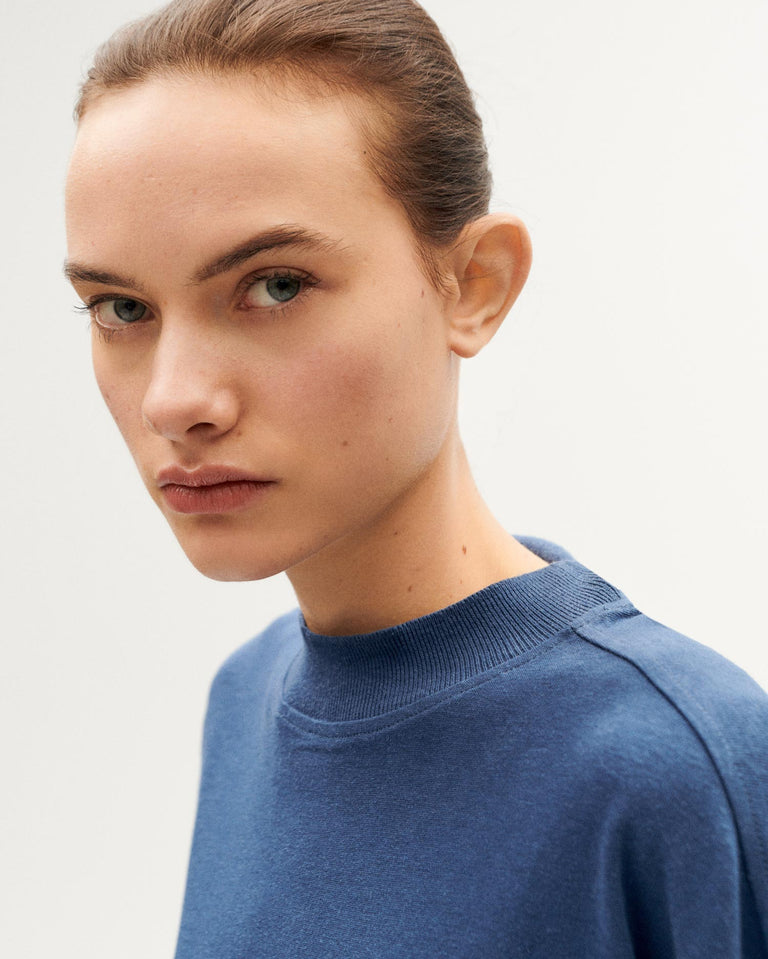 Camiseta gruesa azul hemp Freire sostenible-3