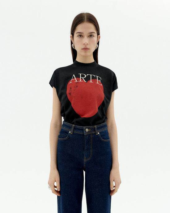 Camiseta negra art love Volta sostenible-1