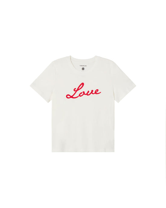 Camiseta blanca love Ida sostenible - silueta 1