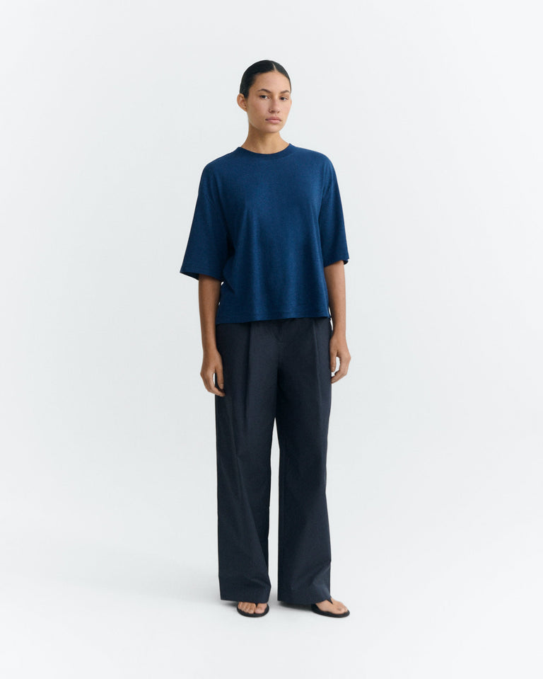 Camiseta oversize navy hemp Lena sostenible - 4
