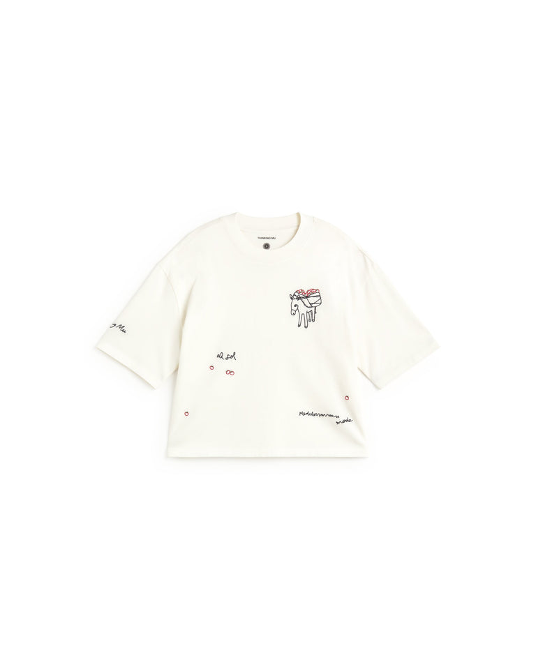 Camiseta oversize bordada tomatera Lena sostenible silueta - 1