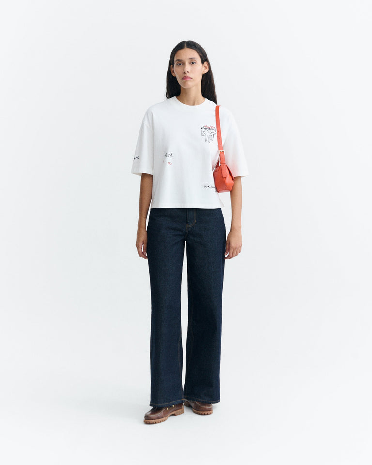 Camiseta oversize bordada tomatera Lena sostenible - 1
