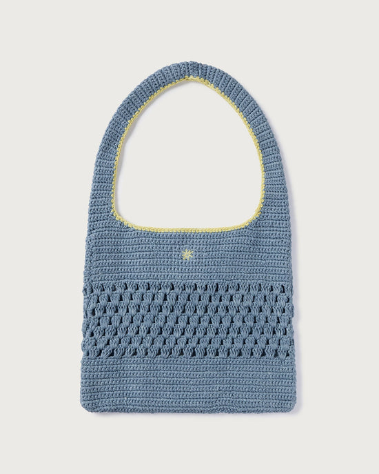 Handwoven blue crochet bag