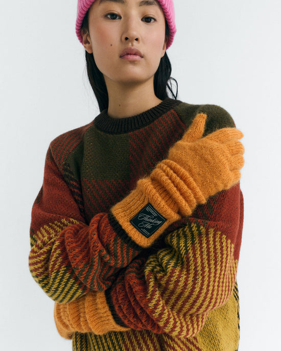 Guantes punto naranja mohair Maggie sostenible - 1