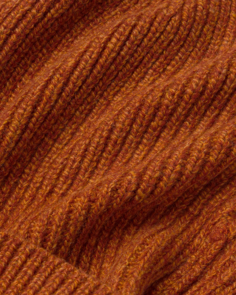 Gorro lana naranja Ruby sostenible silueta - 2