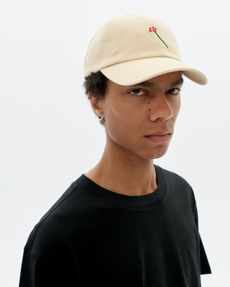 Gorra cruda bordada Flower TM Chris sostenible - 1