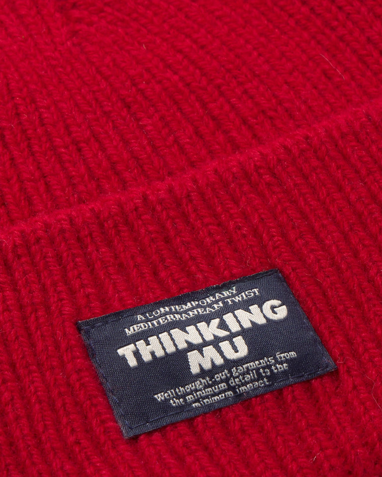 Gorro lana rojo Amor sostenible silueta - 4