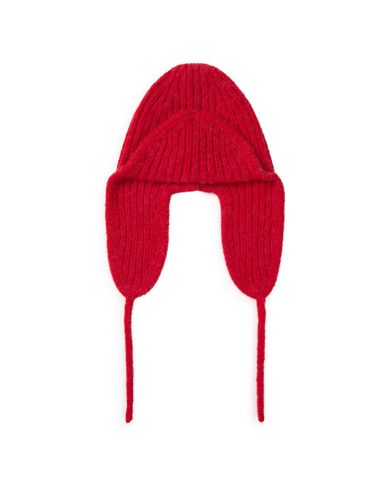 Gorro lana rojo Oleg sostenible silueta - 1