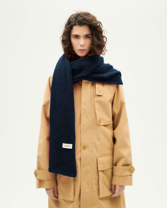 藍色羊駝毛圍巾 Lauren