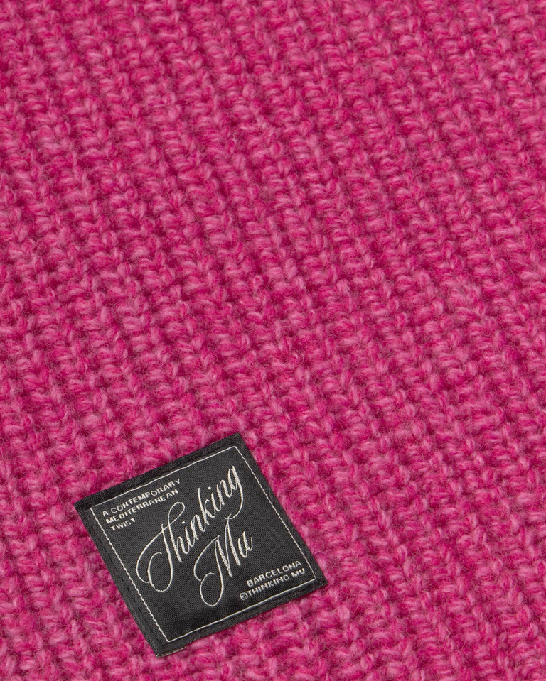 Bufanda lana rosa Ghede sostenible silueta - 3